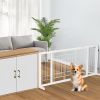 Freestanding Wooden Pet Fence for Stairs, Doorways and Hallways, White