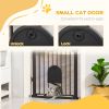 Extra Wide Pet Gate Barrier 30-32 Inch with Small Door 30H Dog Safety Gate Stair Pressure Fit Black