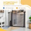 Extra Wide Pet Gate Barrier 30-32 Inch with Small Door 30H Dog Safety Gate Stair Pressure Fit Black