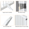 27.6" Height Tall Freestanding Pet Gate, 4 Panels Foldable Dog Gate