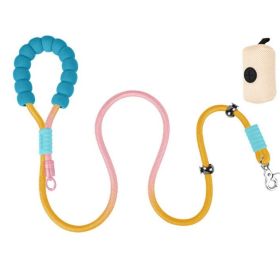 Explosion-proof Dog Leash For Small And Medium-sized Dogs, Suitable For Corgi, Border Collie, Shiba Inu, Dog Walking Collar And Dog Chain (Option: Yellow and pink gradient)