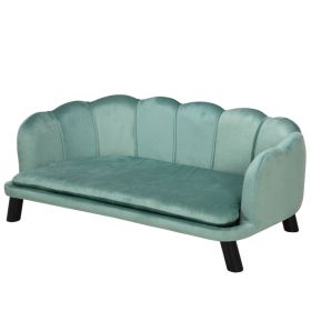 Pearl Design Pet Sofa for Medium and Large Sized Dogs, Pet Bed with Cushion and Solid Wood Legs, Green (Option: Green-1010x620x275 mm)